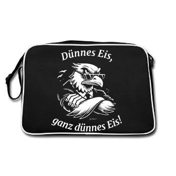 Dünnes Eis - Retro Tasche - Schwarz/Weiß - Hinten