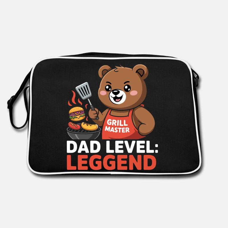 Dad Level: Leggends Grill Master Bear - Retro Bag - black/white