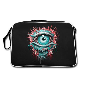 Psychedelic Eye Colorful LSD Drugs Trip - Retro Bag - black/white - Back