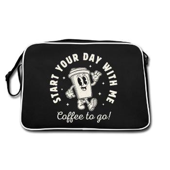 Commencez votre journée avec un café - Sac Retro - noir/blanc - Dos