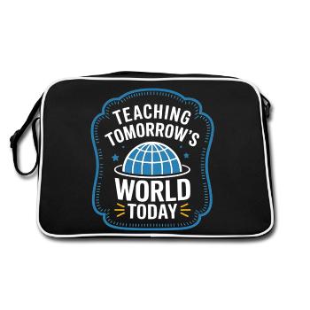 Globe Design for Teachers & Educators - Retro Bag - black/white - Back