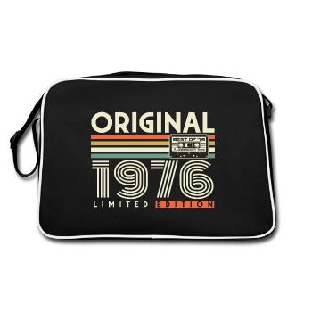 Jahrgang 1976 Vintage Retro Geburtstag Geschenk - Retro Tasche - Schwarz/Weiß - Hinten
