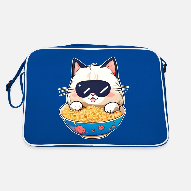 Chat mignon avec soupe ramen Sac Retro