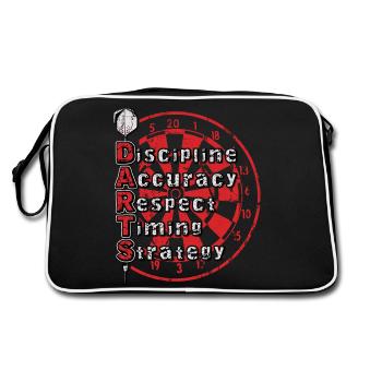 Darts Fähigkeiten - Retro Tasche - Schwarz/Weiß - Hinten