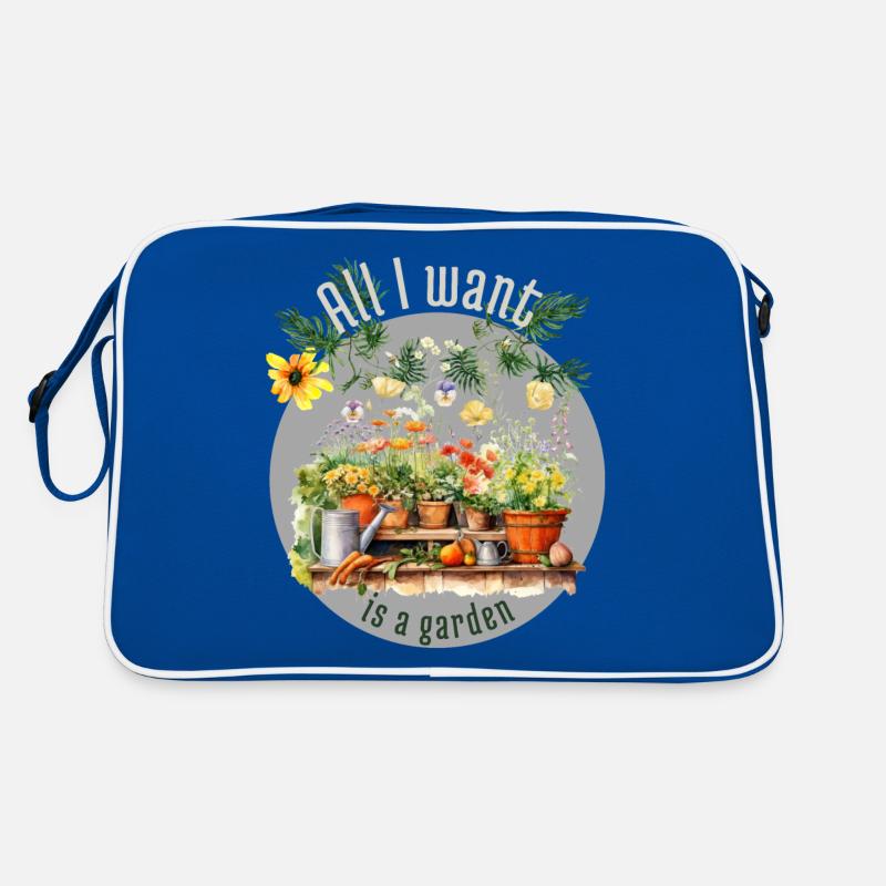 Alles, was ich will, ist ein Garten Retro Tasche