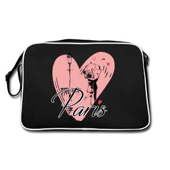 Paris ville des amoureux - Sac Retro - noir/blanc - Dos