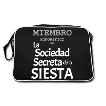 HONORARY MEMBER of The Secret Society of the Siesta - Retro Bag - black/white - Back