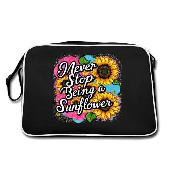 Ne cessez jamais d’être un motif de tournesol - Sac Retro - noir/blanc - Dos