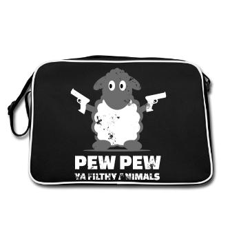 Sheep Pew Pew Ya Filthy Animals - Retro Bag - black/white - Back