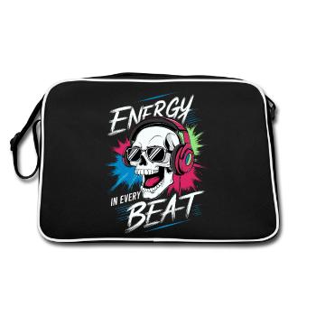 Totenkopf mit Kopfs - De l’énergie dans chaque battement - Sac Retro - noir/blanc - Dos