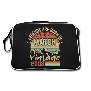 Legends Are Born In March 2008 Vintage Gift - Retro Bag - black/white - Back
