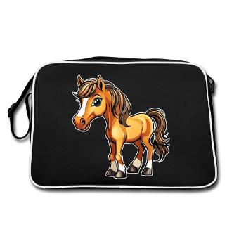 Mignon petit cheval avec blaze - Sac Retro - noir/blanc - Dos