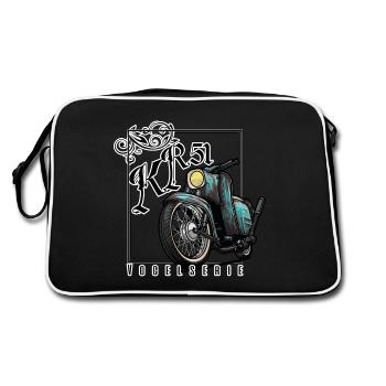 Schwalbe Tuning (turquoise / rust) // Illustration - Retro Bag - black/white - Back