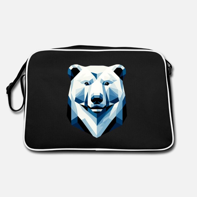 Abstract Geometric Polar Bear - Color Design Retro Bag