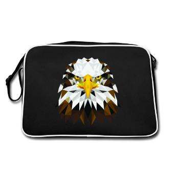 Abstract Geometric Eagle - Color Design - Retro Bag - black/white - Back