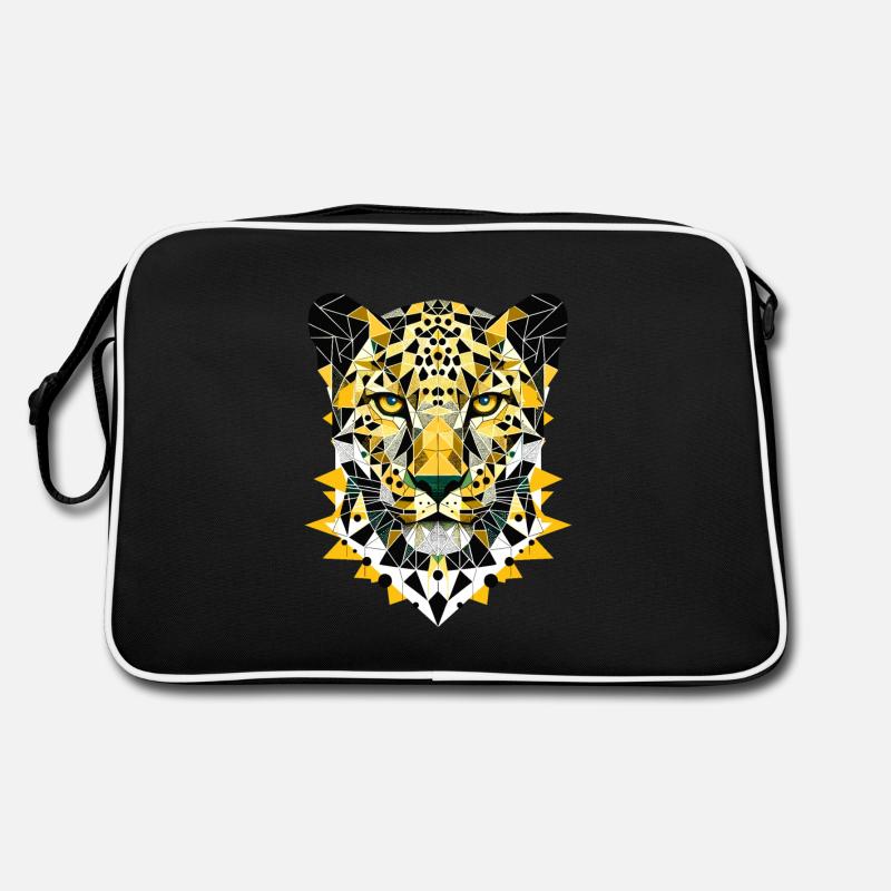 Abstrakter geometrischer Leopard - Farbdesign - Retro Tasche - Schwarz/Weiß