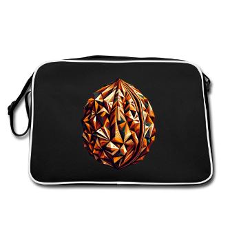 Écrou géométrique abstrait - Design de couleur - Sac Retro - noir/blanc - Dos