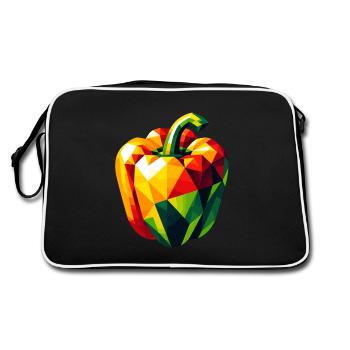 Poivre géométrique abstrait - Design de couleur - Sac Retro - noir/blanc - Dos