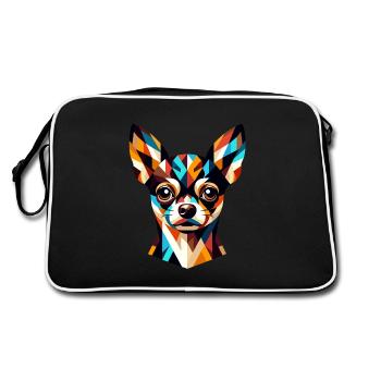 Chihuahua géométrique coloré : Art canin moderne - Sac Retro - noir/blanc - Dos