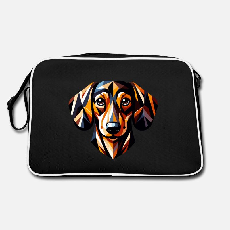 Teckel coloré : œuvre d’art géométrique Low-Poly Sac Retro