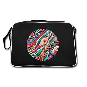 Vivid Histology Canvas: Abstract Tissue Art - Retro Bag - black/white - Back