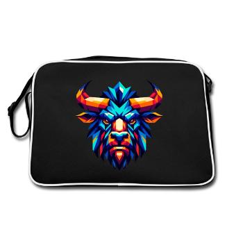 Minotaure géométrique : Art de la bête mythique - Sac Retro - noir/blanc - Dos