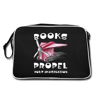 Books Propel Your Imagination Sketchy Airplane - Retro Bag - black/white - Back