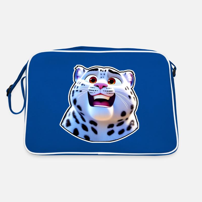 Mignon léopard des neiges dans le style bande dessinée Sac Retro