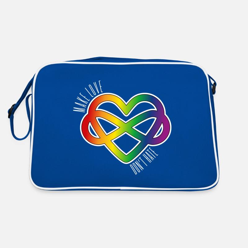 Polyamour Heart : Make Love & Don’t Hate (blanc) Sac Retro