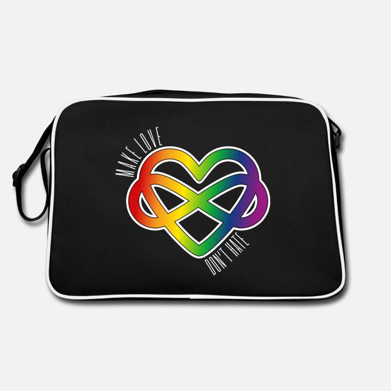 Polyamour Heart : Make Love & Don’t Hate (blanc) Sac Retro
