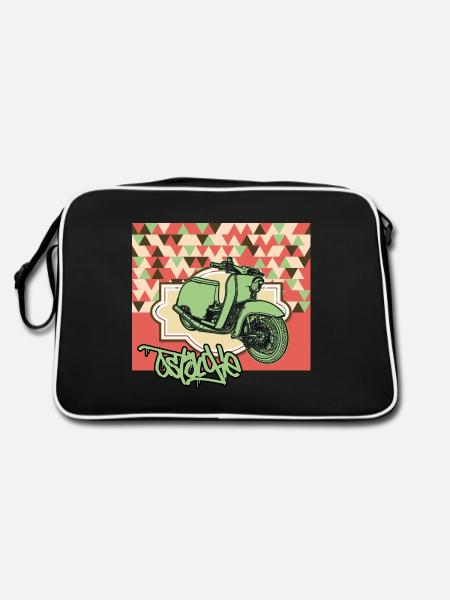 Swallow (retro) // Illustration - Retro Bag - black/white - Back