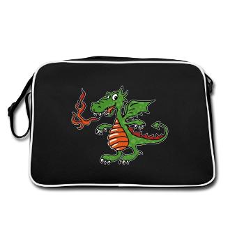 Little Fire Dragon - Retro Bag - black/white - Back