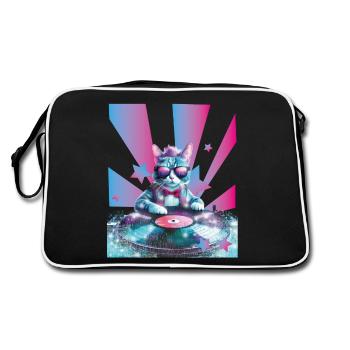 DJ Mix, Ai Katze - Retro Tasche - Schwarz/Weiß - Hinten