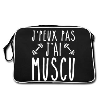 Je Peux Pas J ai Muscu - Sac Retro - noir/blanc - Dos
