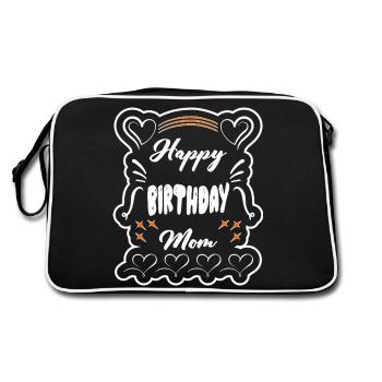 Happy birthday Mom 2025 T-shirt - Retro Bag - black/white - Back