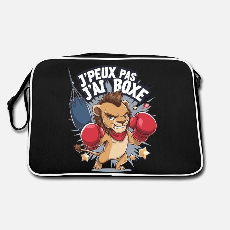 Je peux pas j'ai boxe - Sac Retro - noir/blanc