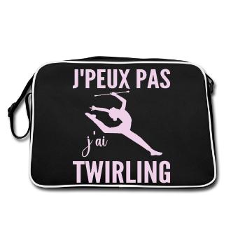 J'peux pas j'ai twirling humour femme twirling - Sac Retro - noir/blanc - Dos