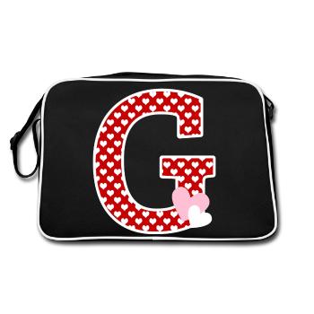 Lettre g cœur - Sac Retro - noir/blanc - Dos