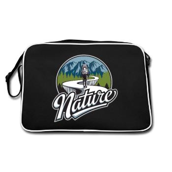 Wanderwege in der Natur - Retro Tasche - Schwarz/Weiß - Hinten