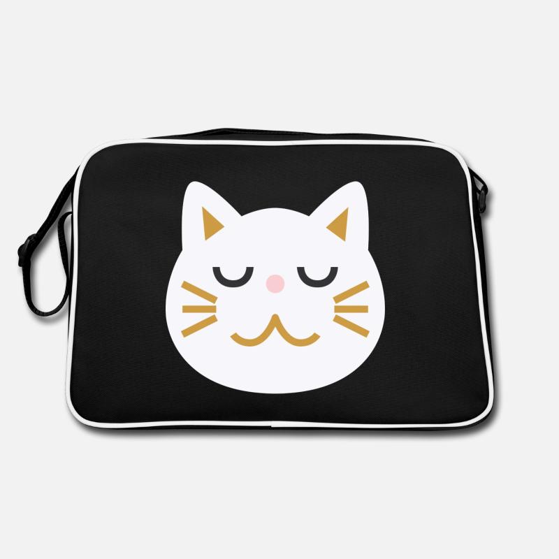 Visage de chat japonais L blanc Sac Retro