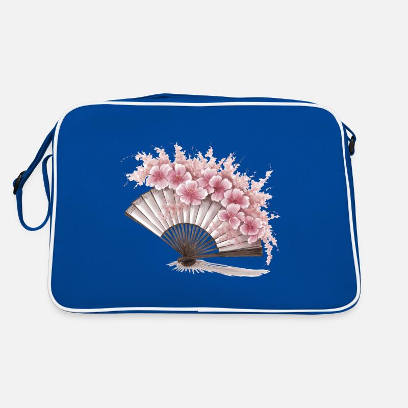 Geblümter japanischer Fächer Retro Tasche