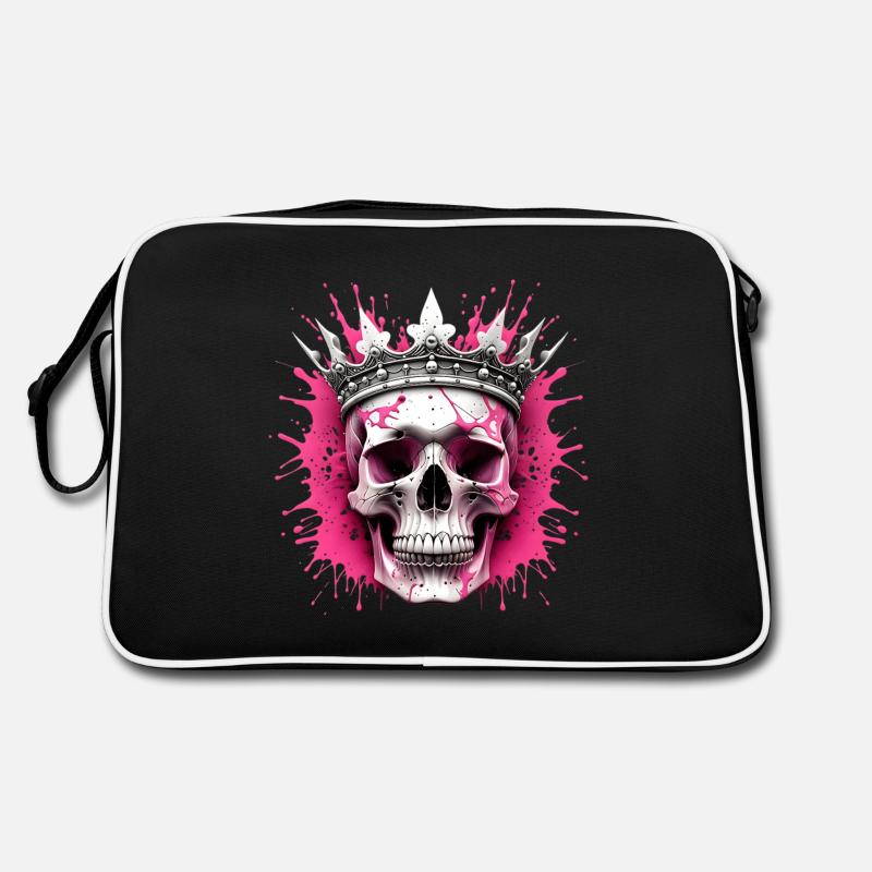 Crown & Skull Splash: Creative energy in pink Retro Bag