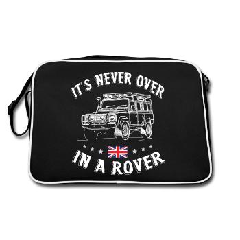 its never over in a rover Landy - Retro Tasche - Schwarz/Weiß - Hinten