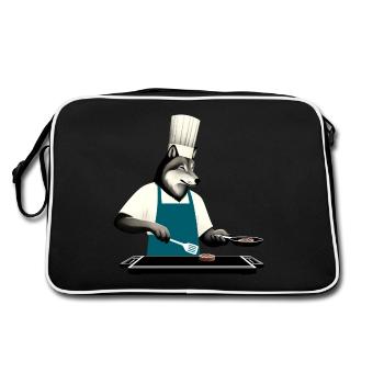 Maître du grill Wolf - Sac Retro - noir/blanc - Dos