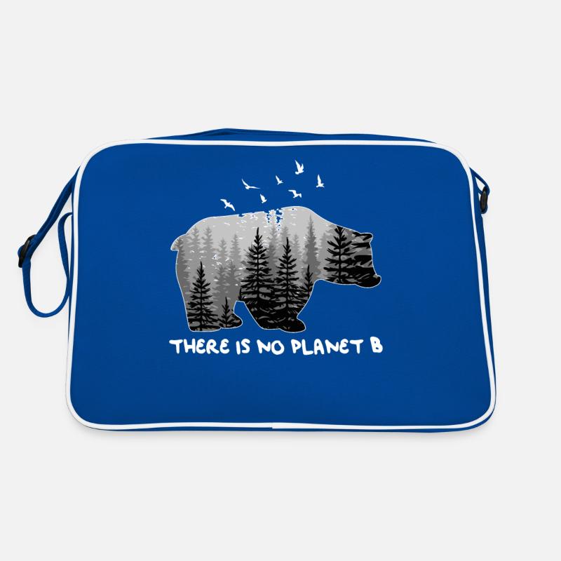 Il n'y a pas de chemise Planet B Bear Mountains Trees Sac Retro
