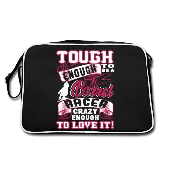 Barrel Racing Tough Enough To Be A Barrel Racer - Retro Bag - black/white - Back