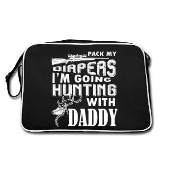 Chasser je vais chasser avec papa - Sac Retro - noir/blanc - Dos