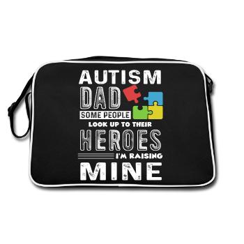 Sensibilisation à l'autisme Papa autisme - Sac Retro - noir/blanc - Dos