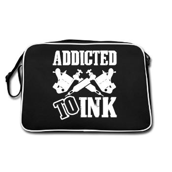 Artiste de tatouage accro à l'art du tatouage à l'encre - Sac Retro - noir/blanc - Dos