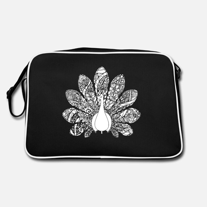 Pfau Pfau Blumenmuster Retro Tasche